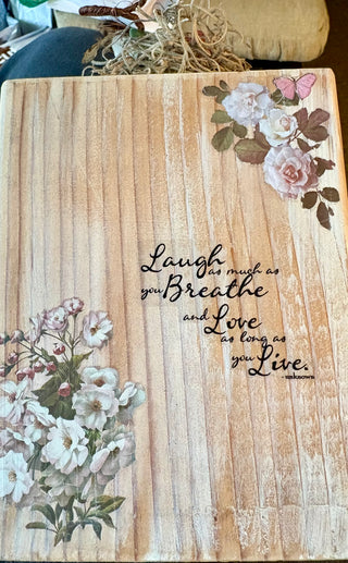Handmade whitewashed decorative wood block See photos