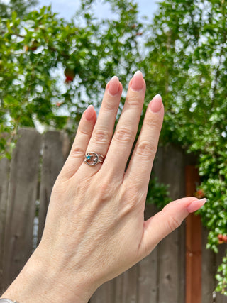 925 Moon and Turquoise Star Ring Sz 6