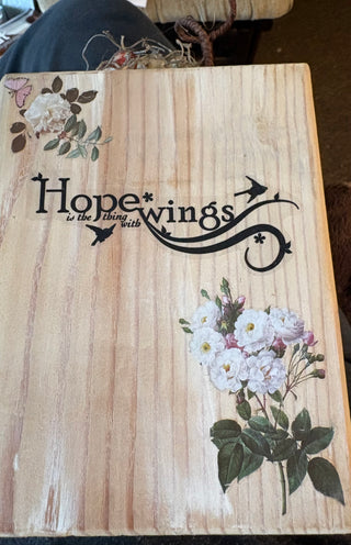 Handmade whitewashed decorative wood block See photos