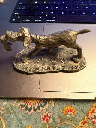 Hallmark Little Gallery Pewter  1975 Dog Figurine No one Else Can fill your shoes VV