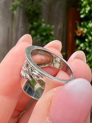 925 Leaf Vine CC Ring Sz 7