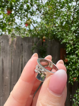 925 Leaf Vine CC Ring Sz 7