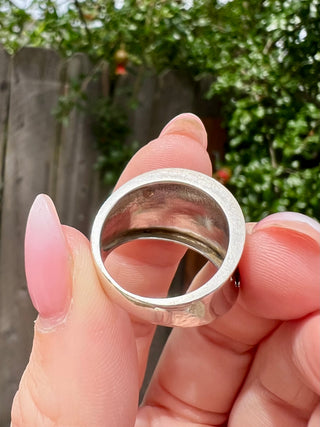 925 Leaf Vine CC Ring Sz 7