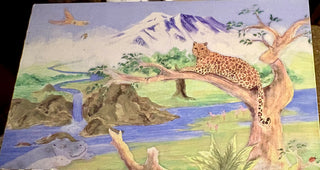 Charming Music Box Wild animals with Leopard Plays Born Free