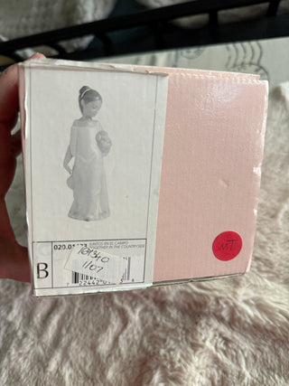 Lladro girl with Maltese dog with box