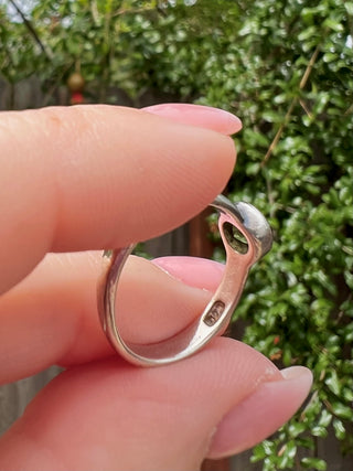 925 Peridot Bezel Ring Sz 7