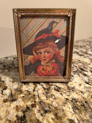 Vintage Gold Frame w/ Young Witch