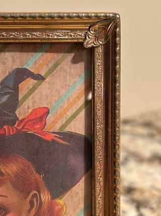 Vintage Gold Frame w/ Young Witch