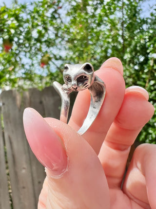 Vntg 925 Cat Ring Sz 7