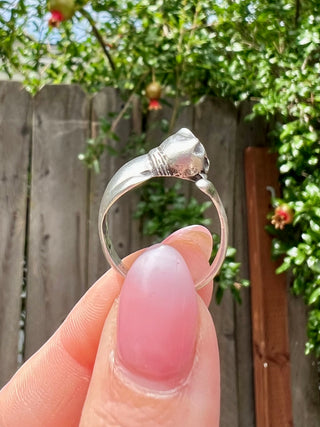 Vntg 925 Cat Ring Sz 7