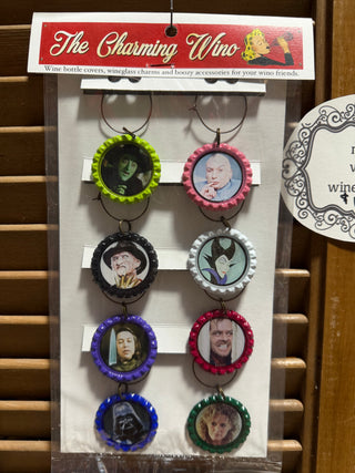 Set of 8 Movie Villain Wine Charms