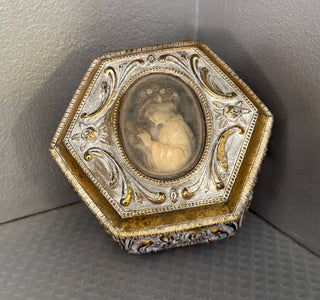 Victorian Revival w/Cameo Metal Trinket Box
