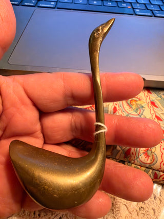 Mini Brass Swan Figurine approx. 4"