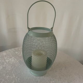 turquoise mesh candle, battery operated