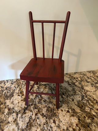 Little Rustic Red Doll Chair