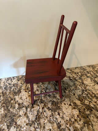 Little Rustic Red Doll Chair