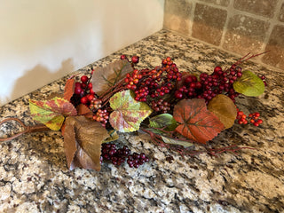 Fall Foliage Swag w/ Leaves & Berries
