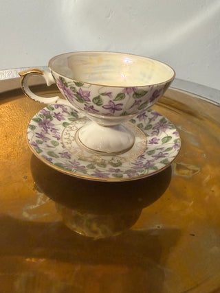 Vintage Teacup/Saucer Napco Violets