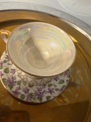 Vintage Teacup/Saucer Napco Violets