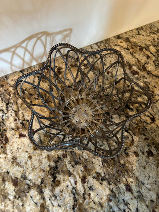 Small Vintage Hand-Woven Silver-Plated Basket