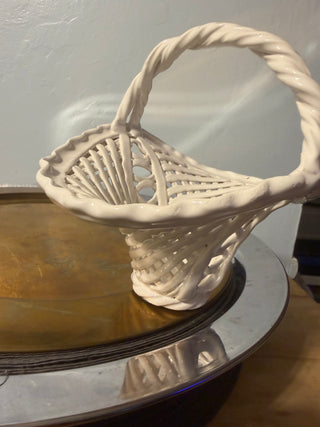 Ceramic White Basket Portugal