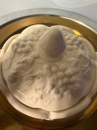 Biscuit Jar/Top White Grape Motif
