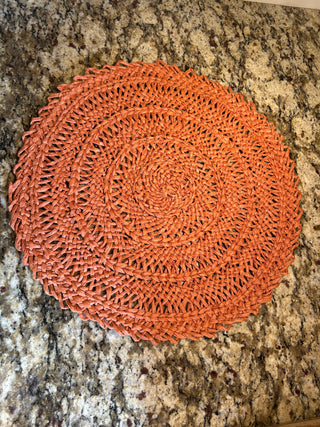 Orange Woven Placemats, Set of 4