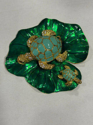 Turtle Lily Pad Trinket Box5”