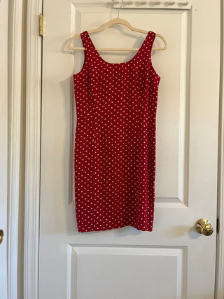 open lace back dress Jones New York Evening Red Midi Dress 1990s