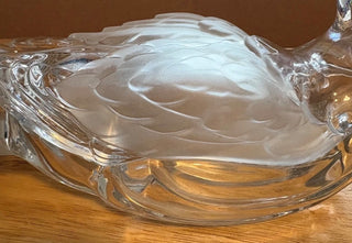 Crystal Duck with lid candy dish, frosted beak, tail and wings