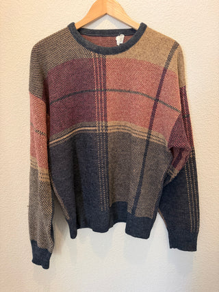 VTG Plaid/Knit Sweater