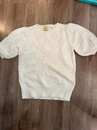 Cream Short Sleeve Sweater