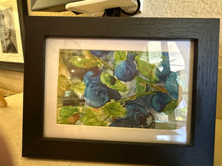 Blueberries glicee print framed
