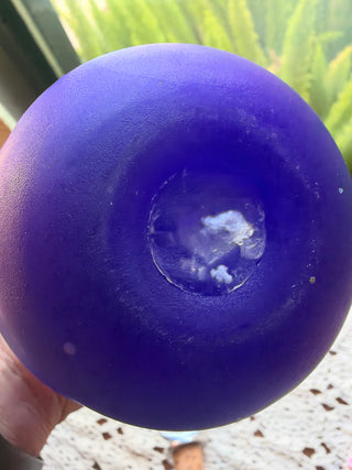Cobalt frosted Blue Decantar with Silver Tone Metal Crescent Moon Stopper