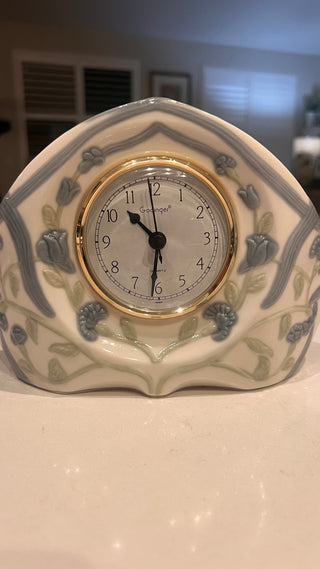 Godinger Blue Flower Mantel Clock