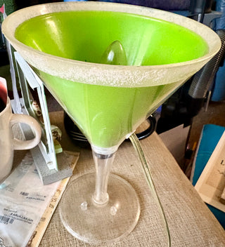 Unusual Acrylic Apple Martini Lamp No chips, Green Hue