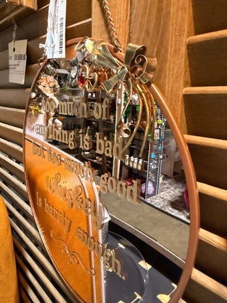 9" whiskey mirror bar art