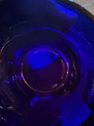 vintage Libbey cobalt blue glass celestial mug