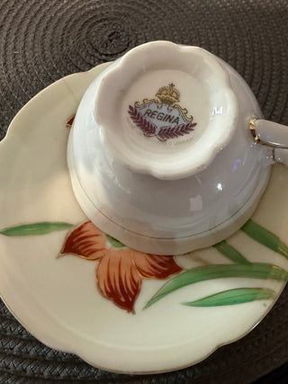 Vintage Teacup/Saucer Regina Orange Floral