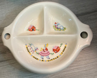 vtg warming dish Mary had a little lamb R