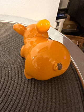 Pig Laying Orange Ceramic