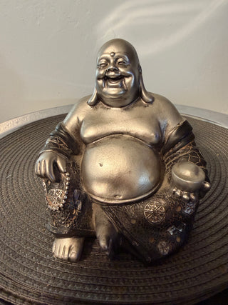 Buddha Ceramic Silver Laughing