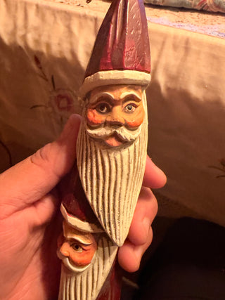 Rustic Folk Art Santa Clause totem Christmas Ornament