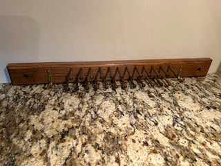 Vintage Oak Tie Rack