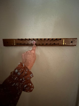Vintage Oak Tie Rack