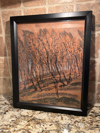 Framed Art, Windswept  Fall Trees
