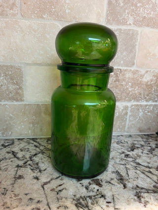 3 Vintage MCM Belgian Mushroom Apothecary Jars