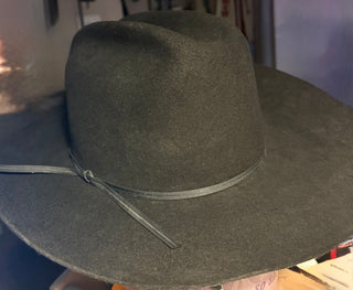 Cowboy Hat Black, Large Bought in TX 1996 - felt with satin lining