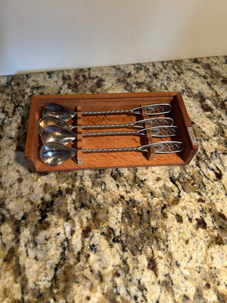 Vintage Demitasse Filigree Spoons, Set of 4