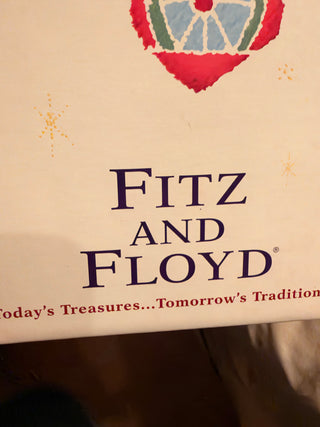Fitz and Floyd Santa Claus Hand-Painted Glass Christmas Ornament – New in Box